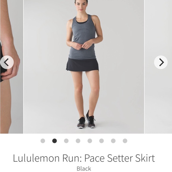 Lululemon Black Skirt Skort pace setter- 8 - Picture 2 of 5